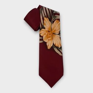 NWT TOMMY BAHAMA maroon floral silk tie Hawaiian aloha